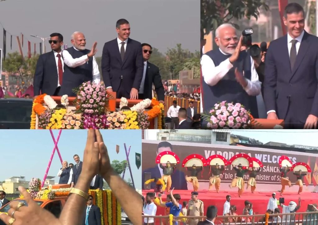 PM Modi-Pedro Sanchez Road Show: वडोदरा में पीएम मोदी और स्पेनिश पीएम पेड्रो सांचेज का रोड शो, दोनों ने टाटा एयरक्राफ्ट कॉम्प्लेक्स का उद्घाटन किया