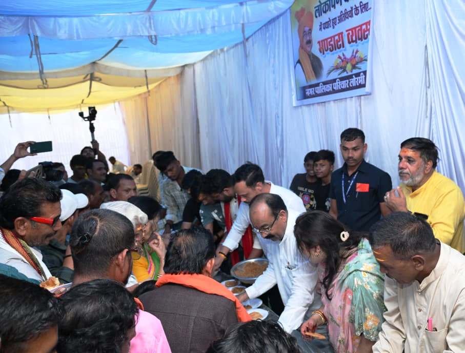 उप मुख्यमंत्री अरुण साव ने बाबाघाट धाम में किया रुद्राभिषेक