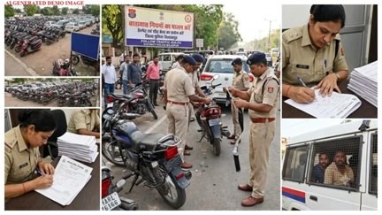 बिलासपुर में ट्रैफिक नियमों पर बड़ा एक्शन, 724 वाहन जब्त