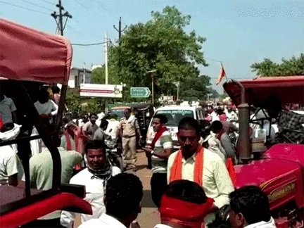 किसानों के आंदोलन से कवर्धा में ट्रैफिक प्रभावित